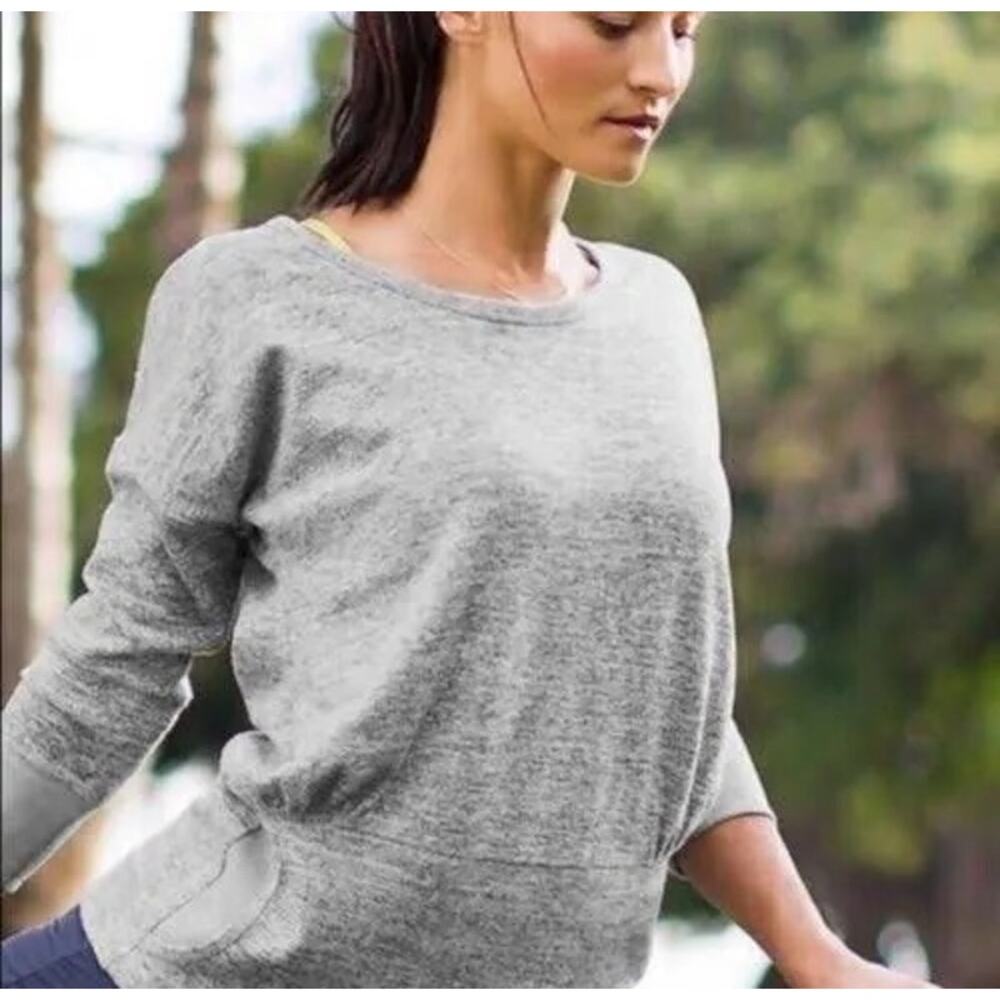 Athleta Heather Gray Lightweight Pullover Sweatshirt